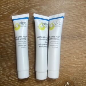 3 X Juice Beauty Green Apple Peel Full‎ Strength Exfoliating Mask .5 oz